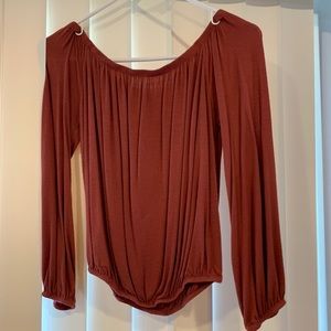 Long sleeved off the shoulder blouse